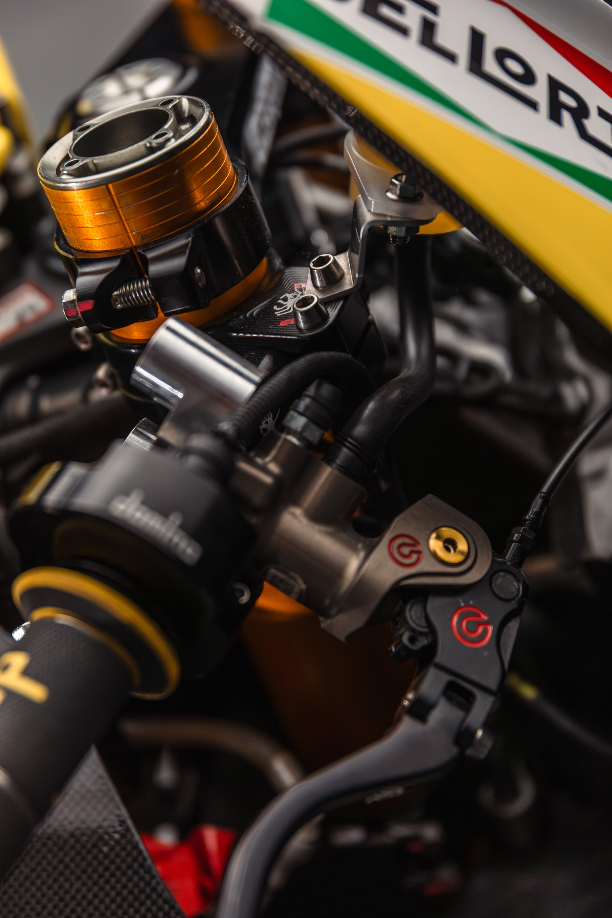 Ducati Panigale V4 R, configurazione WorldSBK 2025 — dettaglio della sospensione posteriore.