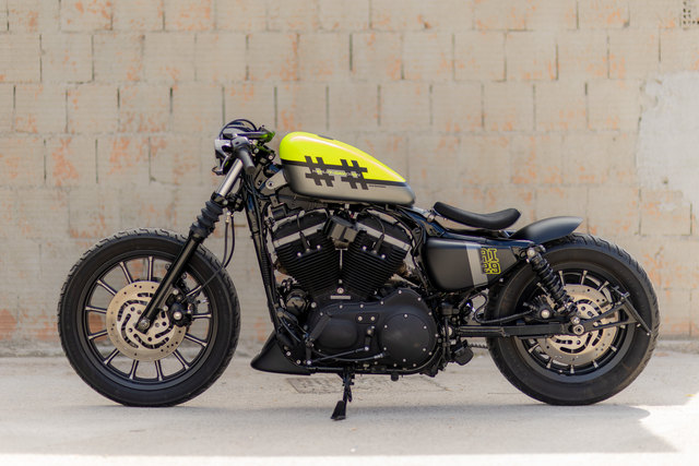 Harley-Davidson custom — vista laterale sinistra.